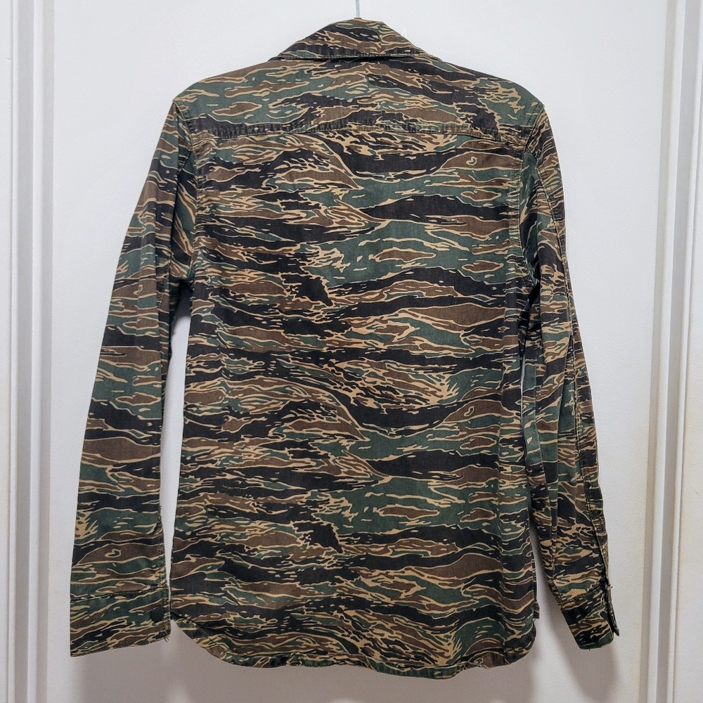 ZARA MAN Camo Denim Full Zip or Button Up Shirt Jacket Long Sleeve Men's S - Picture 3 of 15